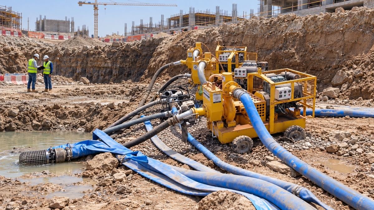 Three SmartCo pumps at a worksite in Saudi Arabia