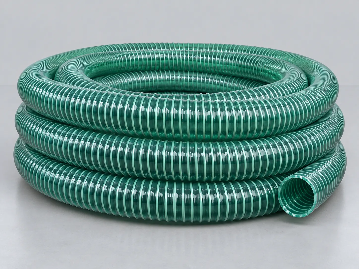 Coiled corrugated suction hose